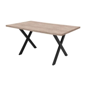 ΤΡΑΠΕΖΙ ΤΡΑΠΕΖΑΡΙΑΣ Fylliana Alfa GREY OAK ΕΠΙΦΑΝΕΙΑ ΜΕ ΜΑΥΡΗ ΒΑΣΗ 140x90x75εκ