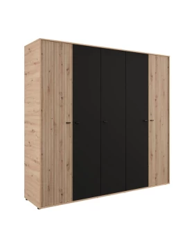 ΝΤΟΥΛΑΠΑ AVIGNON 5K h211 ARTISAN OAK-ΜΑΥΡΟ ΧΡΩΜΑ 228x55x211εκ