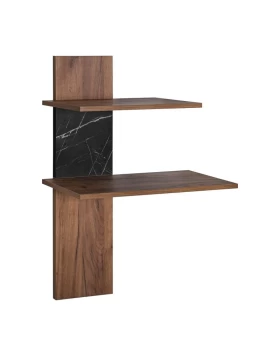 ΡΑΦΙ ΤΟΙΧΟΥ 2 ΘΕΣΕΩΝ Fylliana Miami TOBACCO ΜΕ BLACK MARBLE ΧΡΩΜΑ 80x26x100εκ