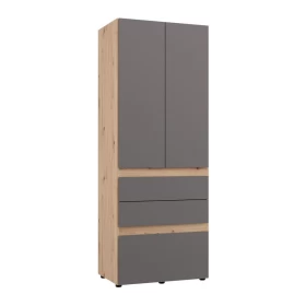 ΝΤΟΥΛΑΠΑ ARDERIN 2K3F h207 ARTISAN OAK-ΓΚΡΙ ΓΡΑΦΙΤΗΣ 79x52x208εκ