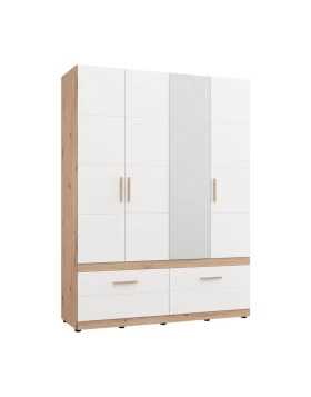 ΝΤΟΥΛΑΠΑ DILLON 4K2F1O h207 ARTISAN OAK-ΛΕΥΚΟ 155x52x208εκ