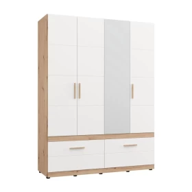 ΝΤΟΥΛΑΠΑ DILLON 4K2F1O h207 ARTISAN OAK-ΛΕΥΚΟ 155x52x208εκ