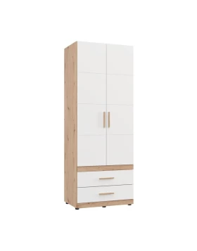 ΝΤΟΥΛΑΠΑ DILLON 2K2F h207 ARTISAN OAK-ΛΕΥΚΟ 79x52x208εκ