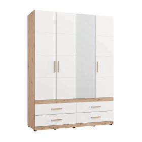 ΝΤΟΥΛΑΠΑ DILLON 4K4F1O h207 ARTISAN OAK-ΛΕΥΚΟ 155x52x208εκ