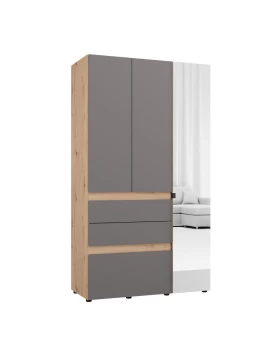 ΝΤΟΥΛΑΠΑ ARDERIN 3K3F1O h207 ARTISAN OAK-ΓΚΡΙ ΓΡΑΦΙΤΗΣ 117x52x208εκ