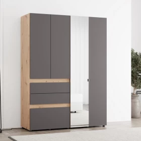 ΝΤΟΥΛΑΠΑ ARDERIN 4K3F1O h207 ARTISAN OAK-ΓΚΡΙ ΓΡΑΦΙΤΗΣ 155x52x208εκ