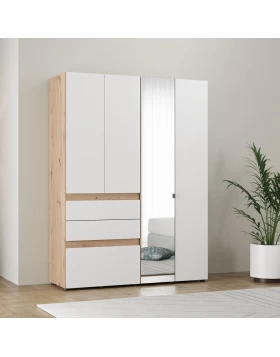 ΝΤΟΥΛΑΠΑ ARDERIN 4K3F1O h207 ARTISAN OAK-ΛΕΥΚΟ 155x52x208εκ