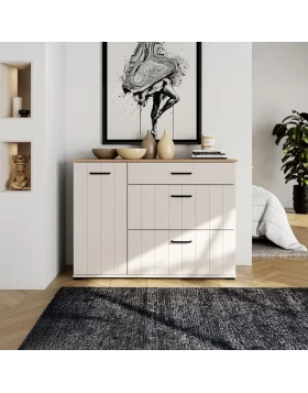 ΚΟΜΟΤΑ-ΣΥΡΤΑΡΙΕΡΑ LAMBETH 117 2K3F1V CASHMERE-ARTISAN OAK ΧΡΩΜΑ 118x41x86εκ
