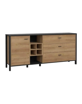 ΚΟΜΟΤΑ-ΜΠΟΥΦΕΣ TERRANO RIVIERA OAK ΧΡΩΜΑ 187x40x85εκ