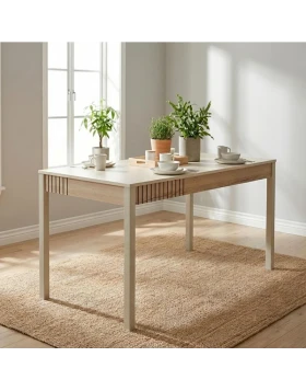 ΤΡΑΠΕΖΙ ΤΡΑΠΕΖΑΡΙΑΣ Fylliana FL2408 ΧΡΩΜΑ SONOMA-CASHMERE 120x70x76εκ