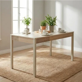 ΤΡΑΠΕΖΙ ΤΡΑΠΕΖΑΡΙΑΣ Fylliana FL2408 ΧΡΩΜΑ SONOMA-CASHMERE 120x70x76εκ