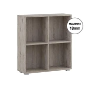 ΒΙΒΛΙΟΘΗΚΗ-ΡΑΦΙΕΡΑ Fylliana Smart 4P 18 GREY OAK ΧΡΩΜΑ 74x29x76εκ