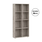 ΒΙΒΛΙΟΘΗΚΗ-ΡΑΦΙΕΡΑ Fylliana Smart 8P 18 GREY OAK ΧΡΩΜΑ 74x29x146εκ