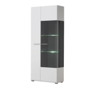 Βιτρίνα Enzo 2K VS1 Black Grey/Λευκή Λάκκα 