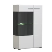 Βιτρίνα Enzo 2Κ VS1 Black Grey/Λευκή Λάκκα 