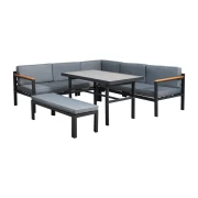 ΓΩΝΙΑΚΟ ΣΕΤ ΚΗΠΟΥ Fylliana Estelle ΓΚΡΙ ΧΡΩΜΑ 213x213x65εκ