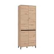 ΠΑΠΟΥΤΣΟΘΗΚΗ FLANNAN 2K4V ARTISAN OAK/ΜΑΥΡΟ MATT ΧΡΩΜΑ 80x40x205εκ