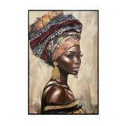 ΠΙΝΑΚΑΣ ΣΕ ΚΑΜΒΑ Fylliana African lady 36214 ΜΠΕΖ-ΚΑΦΕ 80x4x120εκ
