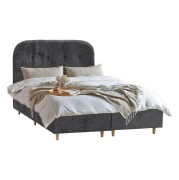ΔΙΠΛΟ ΚΡΕΒΑΤΙ Fylliana New Amsterdam ΓΚΡΙ ΧΡΩΜΑ ΥΦΑΣΜΑΤΟΣ 160x208x124εκ (160x200)