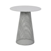 ΣΤΡΟΓΓΥΛΟ ΤΡΑΠΕΖΑΚΙ ΣΑΛΟΝΙΟΥ Fylliana FL2902 ΓΚΡΙ ΧΡΩΜΑ 40x46εκ