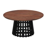 ΣΤΡΟΓΓΥΛΟ ΤΡΑΠΕΖΙ ΣΑΛΟΝΙΟΥ Fylliana Mekong ΚΑΦΕ-ΜΑΥΡΟ ΧΡΩΜΑ 90x45εκ