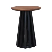 ΣΤΡΟΓΓΥΛΟ ΤΡΑΠΕΖΙ ΣΑΛΟΝΙΟΥ Fylliana Mekong ΚΑΦΕ-ΜΑΥΡΟ ΧΡΩΜΑ 38x50εκ