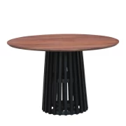 ΣΤΡΟΓΓΥΛΟ ΤΡΑΠΕΖΙ ΤΡΑΠΕΖΑΡΙΑΣ Fylliana Mekong ΚΑΦΕ-ΜΑΥΡΟ ΧΡΩΜΑ 120x76εκ