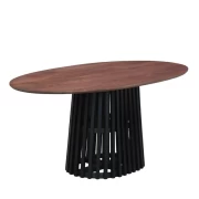 ΟΒΑΛ ΤΡΑΠΕΖΙ ΤΡΑΠΕΖΑΡΙΑΣ Fylliana Mekong ΚΑΦΕ-ΜΑΥΡΟ ΧΡΩΜΑ 180x90x76εκ