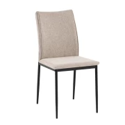 ΚΑΡΕΚΛΑ ΤΡΑΠΕΖΑΡΙΑΣ Fylliana FL25414 ΜΠΕΖ-ΚΑΦΕ ΧΡΩΜΑ ΥΦΑΣΜΑ ΜΕ ΜΑΥΡΑ ΜΕΤΑΛΛΙΚΑ ΠΟΔΙΑ 44x60x86εκ