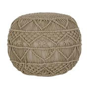 ΔΙΑΚΟΣΜΗΤΙΚΟ ΠΟΥΦ ΜΑΚΡΑΜΕ Fylliana ΜΠΕΖ ΧΡΩΜΑ 45x45x40εκ