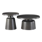 ΣΕΤ 2 ΤΡΑΠΕΖΑΚΙΑ ΣΑΛΟΝΙΟΥ Fylliana FL830 ΜΑΥΡΟ ΧΡΩΜΑ 50x47εκ & 70x39εκ