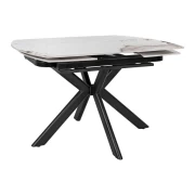 ΤΡΑΠΕΖΙ ΤΡΑΠΕΖΑΡΙΑΣ ΕΠΕΚΤΕΙΝΟΜΕΝΟ Fylliana Armonia ΜΕ ΛΕΥΚΗ ΚΕΡΑΜΙΚΗ ΕΠΙΦΑΝΕΙΑ ΚΑΙ ΜΕΤΑΛΛΙΚΑ ΠΟΔΙΑ 120-180x90x75εκ