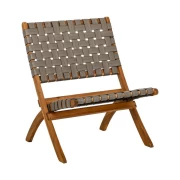 ΚΑΡΕΚΛΑ ΚΗΠΟΥ Fylliana Solena ΦΥΣΙΚΟ ΞΥΛΟ ΑΚΑΚΙΑΣ ΜΕ ΓΚΡΙ PU ΙΜΑΝΤΕΣ 72x60x75εκ 