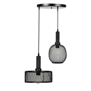 ΔΙΦΩΤΟ ΜΕΤΑΛΛΙΚΟ ΦΩΤΙΣΤΙΚΟ ΟΡΟΦΗΣ Fylliana ΜΕ ΚΑΠΕΛΟ ΠΛΕΓΜΑ ΜΑΥΡΟ ΧΡΩΜΑ Ε27