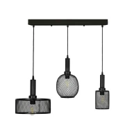 ΤΡΙΦΩΤΟ ΜΕΤΑΛΛΙΚΟ ΦΩΤΙΣΤΙΚΟ ΟΡΟΦΗΣ ΣΕ ΡΑΓΑ Fylliana ΜΕ ΚΑΠΕΛΟ ΠΛΕΓΜΑ ΜΑΥΡΟ ΧΡΩΜΑ Ε27