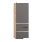 ΝΤΟΥΛΑΠΑ ARDERIN 2K3F h207 ARTISAN OAK-ΓΚΡΙ ΓΡΑΦΙΤΗΣ 79x52x208εκ