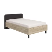 ΚΡΕΒΑΤΙ BARLETTA 120 GREY OAK ΜΕ ΓΚΡΙ ΥΦΑΣΜΑ ΚΑΙ ΜΑΥΡΑ ΠΟΔΙΑ 131x213,5x85,5εκ (120x200)